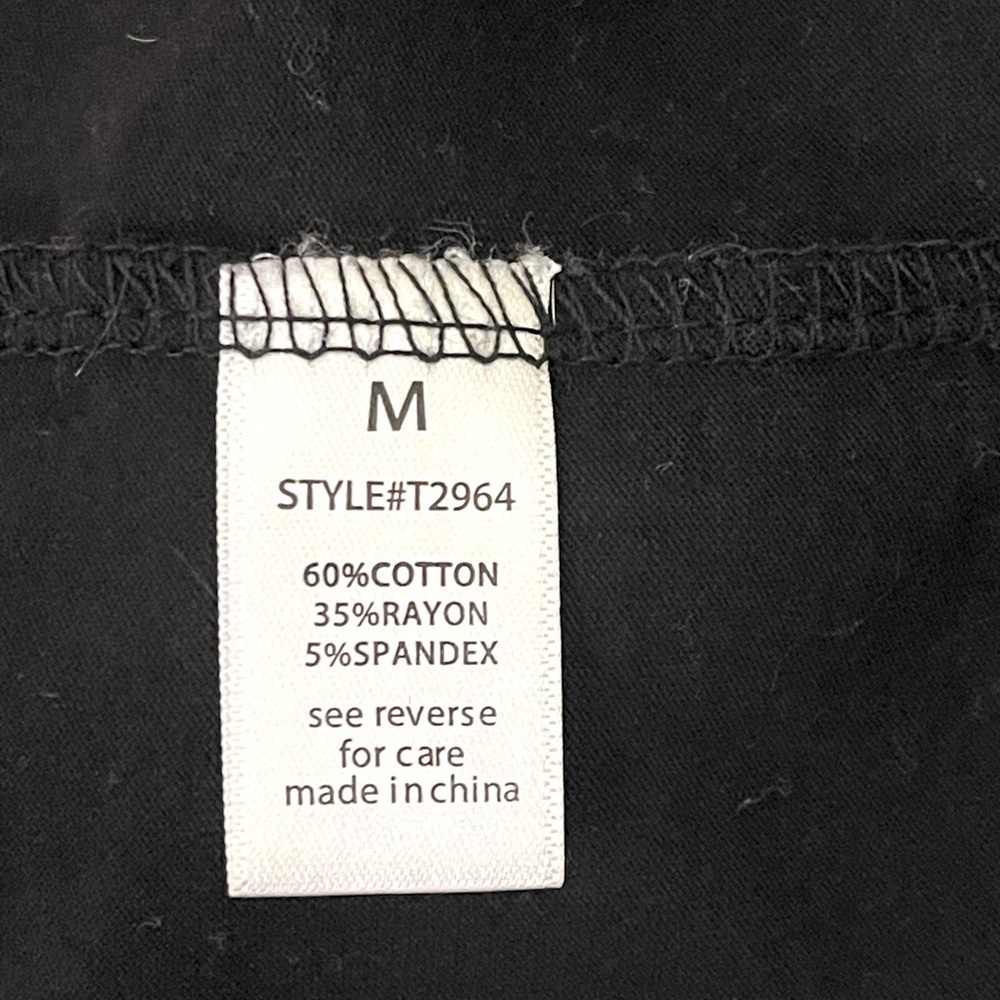 Active USA Scoop Neck Fitted Long Sleeve Top Size M Black Criss Cross NWOT - Picture 6 of 8
